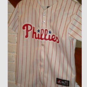 Philadelphia Phillies Majestic Pinstripe Baseball Jersey Lee #33 Boy's